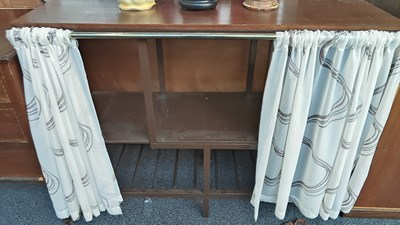 Lot 257 - Retro metal and wood storage unit