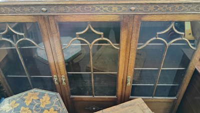 Lot 241 - Antique oak display cabinet