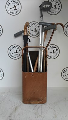 Lot 217 - Umbrella stand with contents