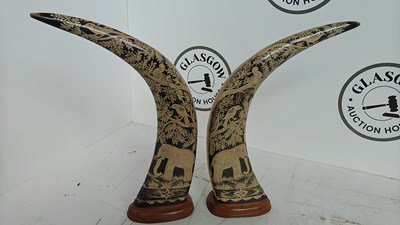 Lot 260 - Pair of decorative horns