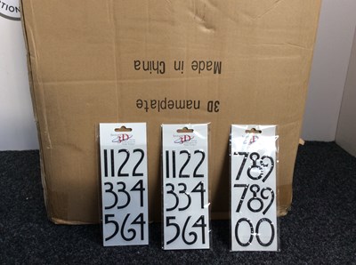 Lot 43 - Box of self adhesive 3D numbers