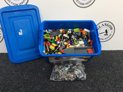 Lot 2 - Blue box filled with lego