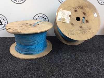 Lot 62 - 2x drums of blue rope