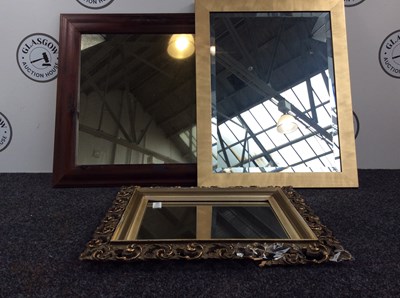 Lot 134 - 3 Framed Mirrors Varying Sizes 1 needs repairs