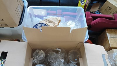 Lot 245 - 2 boxes mixed glass or ceramics
