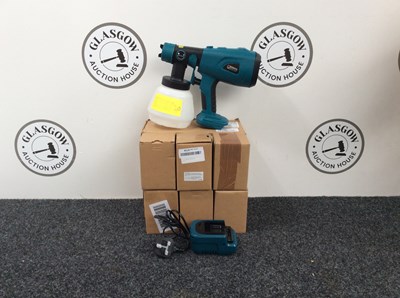 Lot 25 - Bare Paint Sprayer Unit Compatible With Makita & Six Battery Chargers