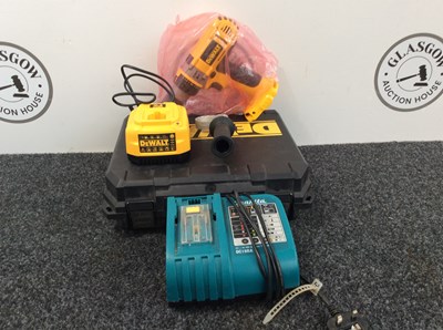 Lot 19 - Dewalt Drill With Charger & Makita Charger