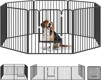 Lot 119 - PawHut 80cm 8 Panels Heavy-Duty Dog Playpen for Small, Medium Dogs