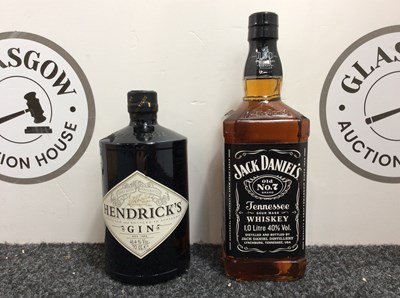 Lot 77 - Jack Daniels 1L & 70cl Of Hendricks Gin