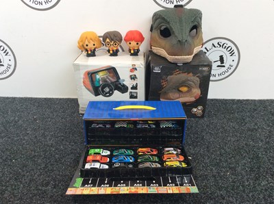 Lot 6 - Bundle Of Kids Toys, Harry Potter Figures, Box Of Toy Cars, Dinosaur Mask ETC