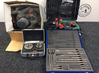 Lot 182 - SDS Drill With Qty of Drill Bits & Circular Saw