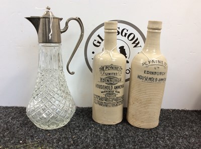 Lot 102 - 2 Vintage Ammonia Bottles & Vintage Port Decanter