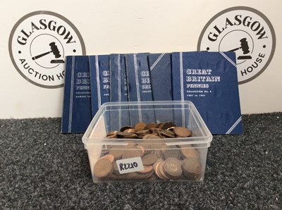 Lot 154 - Box Of Old Pennies & Collectable Folders