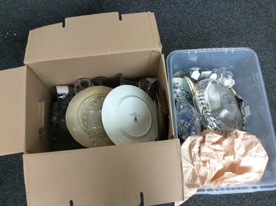 Lot 284 - Two Boxes Of Glass & Ceramics