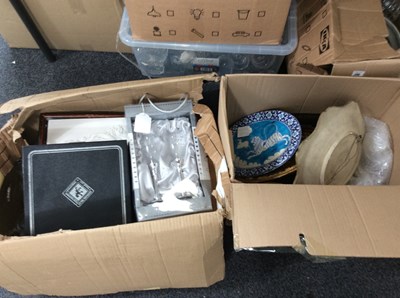 Lot 297 - Two Boxes Of Glass & Ceramics