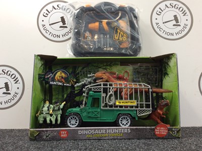 Lot 9 - Dinosaur Hunter Kids Toys & JCB Tool Kit