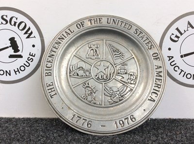 Lot 110 - Vintage Carroll abrams ltd USA bicentennial pewter plate