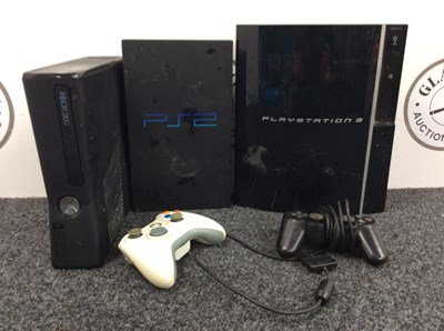 Lot 240 - Box of consoles and controls and wires UnTested