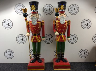 Lot 136 - Two Large Light Up Christmas Guard Decorations