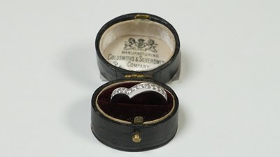 Lot 47 - Platinum And Diamond Wishbone Ring, Size M, 4.20 Gram