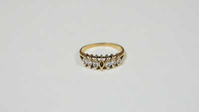 Lot 26 - 14ct Gold And Diamond Ring Size J, 2.55 Gram (One Diamond Missing)