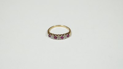 Lot 68 - 9ct Gold Ruby And Diamond Ring, 1.70 Gram Size M