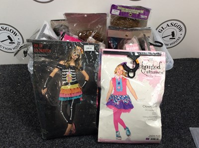 Lot 38 - Box Of Various Fancy Dress Costumes With Wigs