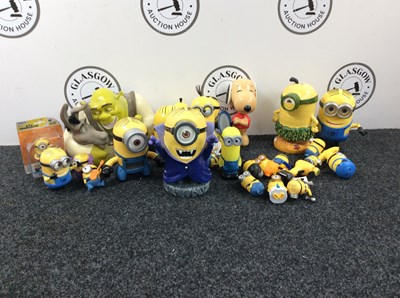Lot 190 - Qty of Minion Toys Inc Vampire Ceramic Minion & Shrek