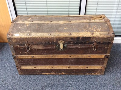 Lot 7 - Large Wooden Chest With Contents