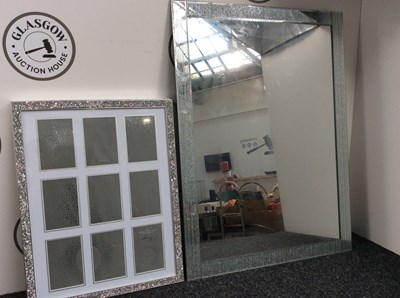 Lot 72 - Two Glitter Picture Frames & Glitter Mirror