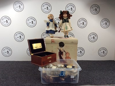 Lot 192 - Chest With Contents & Porcelain Dolls