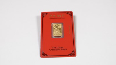 Lot 112 - PAMP The Luna Calender Series, 5 Gram Fine Gold Bar
