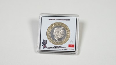 Lot 129 - Isla Of Man Circulated Commonwealth Youth Games, 2 Pound Coin 2011