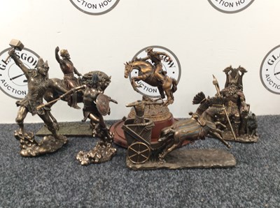 Lot 163 - Selection of bronzed colored statues