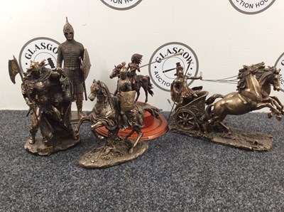 Lot 214 - Selection of bronzed colored statues