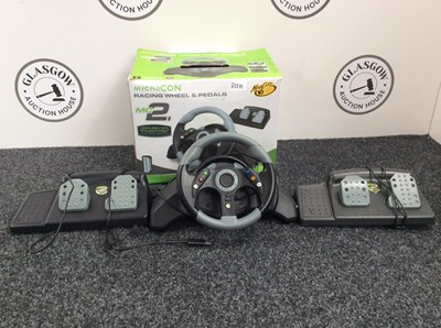 Lot 45 - MicroCon Racing Wheel & Pedals MC2 For Xbox360 - Used/UnTested