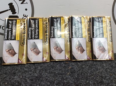 Lot 137 - 5x packets of 40g gold block tobacco