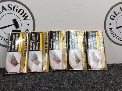 Lot 116 - 5x packets of 40g gold block tobacco
