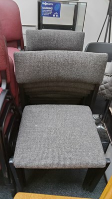 Lot 160 - 8 stackable grey office chairs