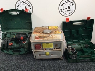 Lot 56 - Performance Petrol Generator & Two Bosch Tools - Used/UnTested