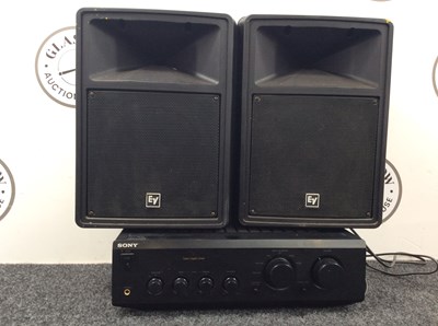 Lot 177 - Sony music system with 2 speakers