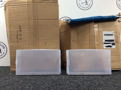 Lot 259 - Qty Of stackable plastic shoe boxes new