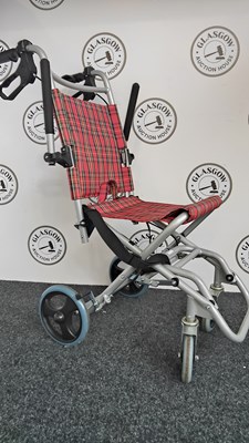 Lot 327 - Travel chair in tartan fabric