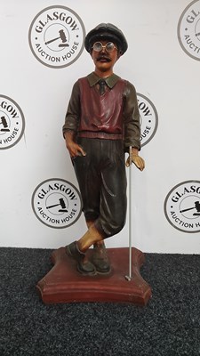 Lot 311 - Golf statue on wooden plinth