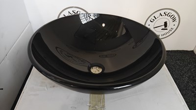 Lot 228 - Black glass high quality designer finish basins RRP £120