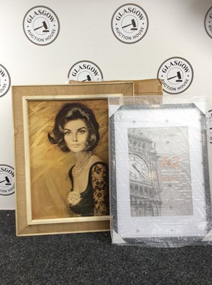 Lot 249 - 4 new picture frames and a vintage look picture of a lady
