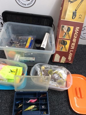 Lot 242 - Large bundle of fishing supplies