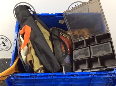 Lot 157 - Box of assorted fishing supplies