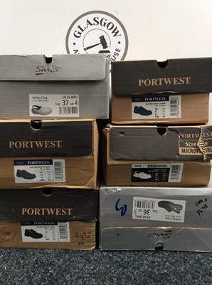 Lot 17 - Box of new safety footwear in asstd styles / sizes