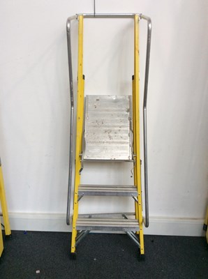 Lot 63 - Clow Yellow 3 Step Ladder With Platform - Damaged/Used